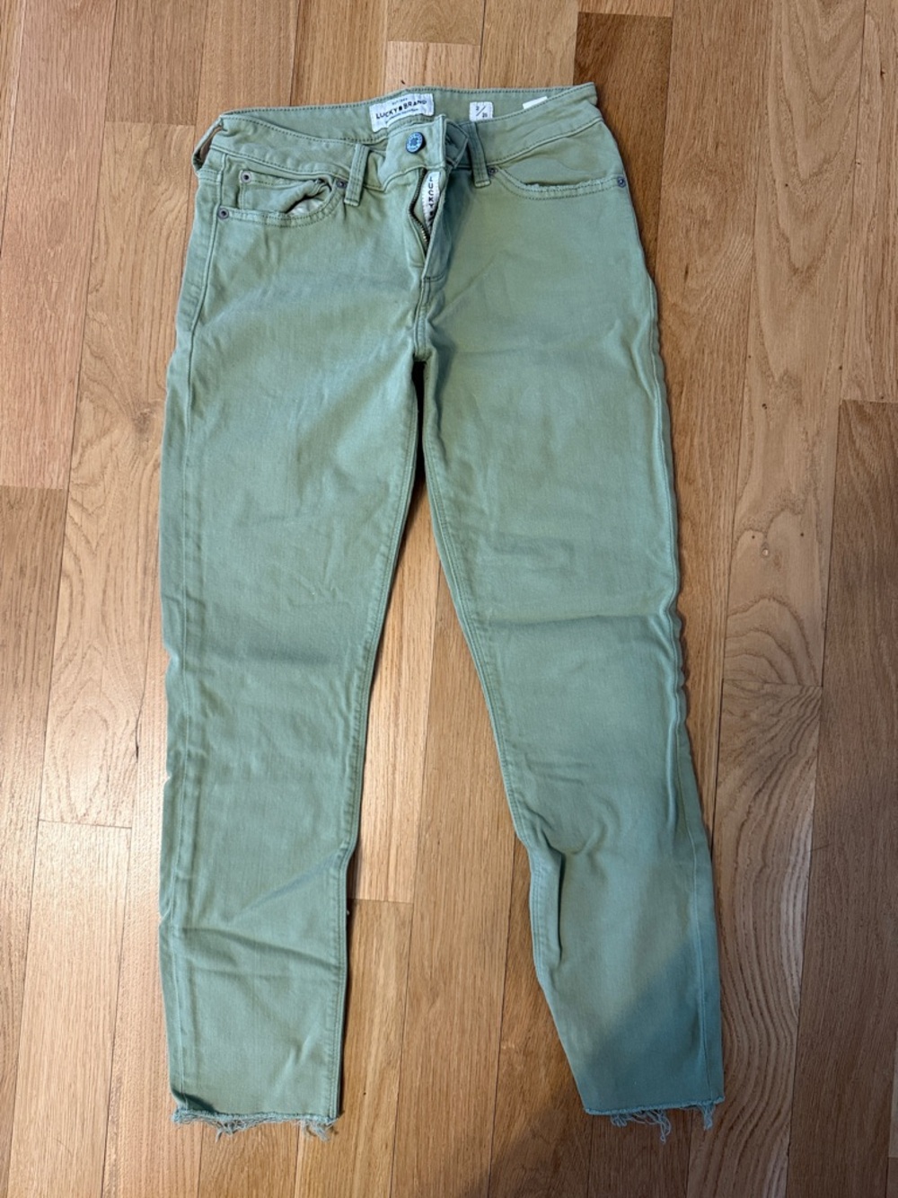 Lucky Brand Olive Green Lolita Crop Jeans